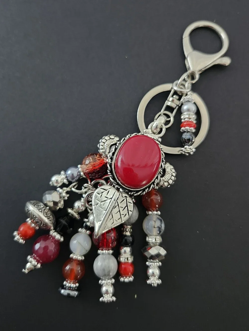 Southwest Red Purse Charm or Keychain Carnelian Picasso Jasper Handcrafted